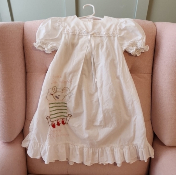 Lullaby set 3t smocked nightgown sleep gown dress christmas mouse pajamas